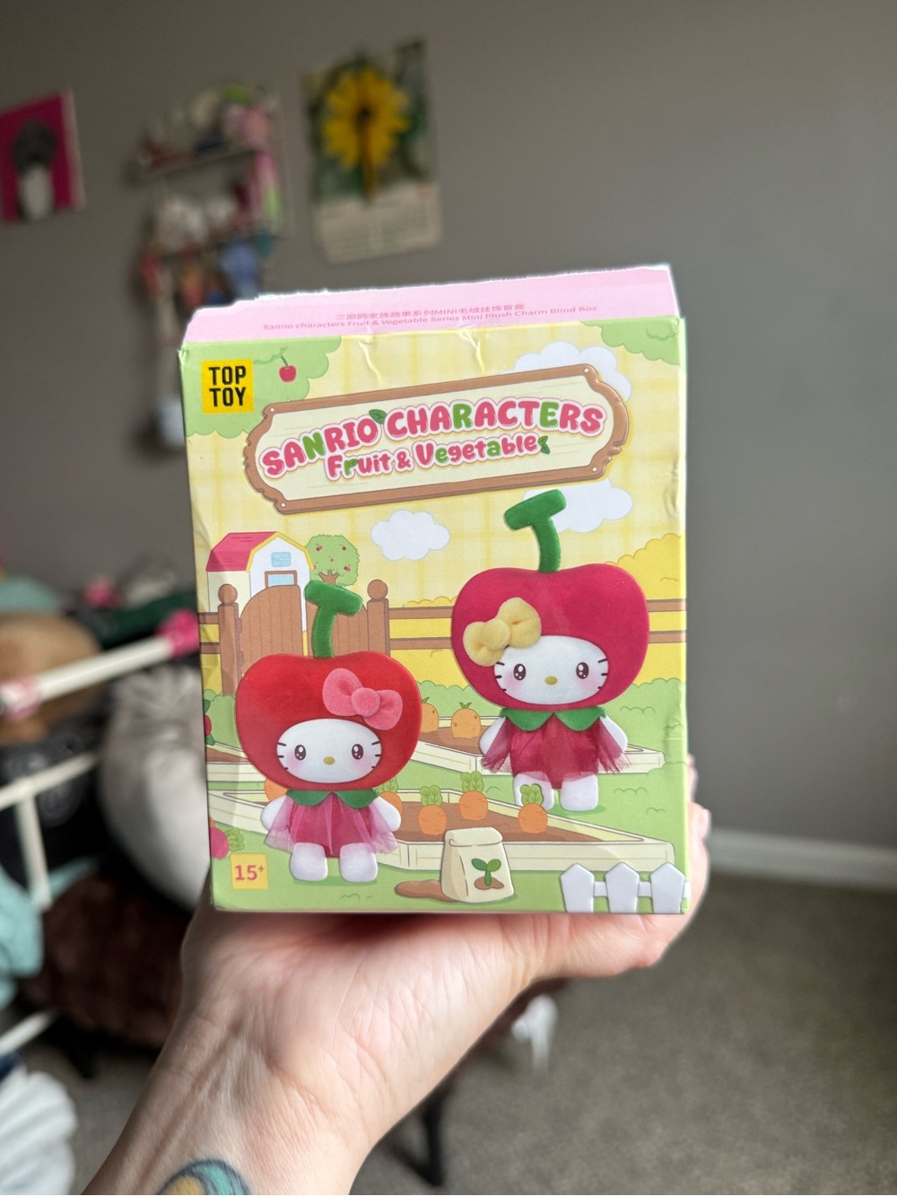 Hello Kitty Sanrio Fruit & Vegetable Plush Keychains - Pompompurin + Cinnamoroll - Picture 1 of 7